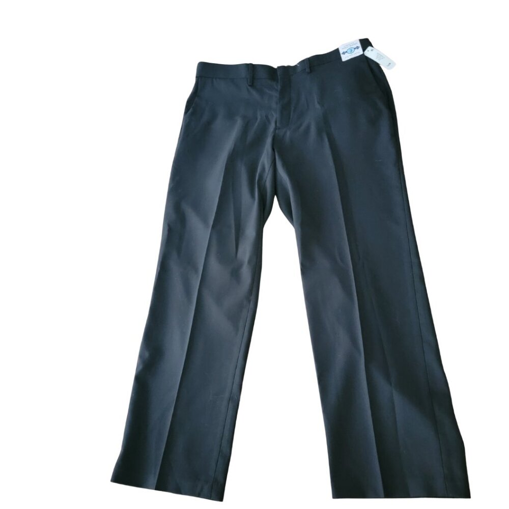 Saddlebred Traveler Performance Comfort Flex Straight Fit Black Dress Trouser